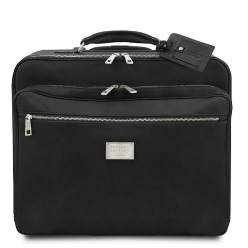 Varsavia - Leather pilot case with two wheels